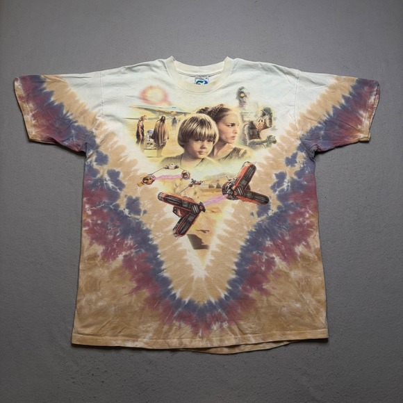 Liquid Blue Other - Liquid Blue T-Shirt Mens XL Multi Star Wars Episode I Phantom Menace Tie Dye AOP
